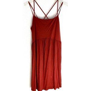 Old Navy  Fit & Flare Cami Mini Cross Cross Back Dress XXL red Pockets not NWT